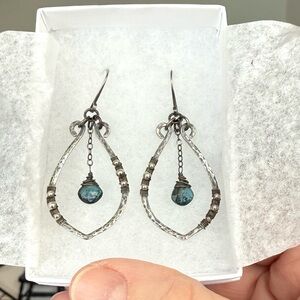 Silver and Apatite Dangle Earrings